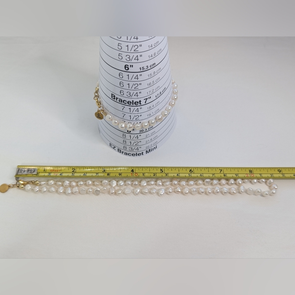 Hand Knotted Pearl Necklace & Bracelet - Artisan Jewelry - F006 - Picture 8 of 9
